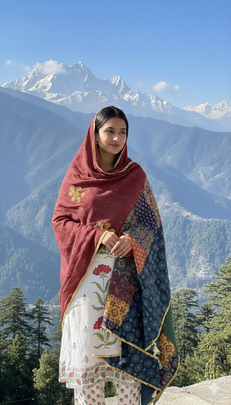 Ajarak Prints and Patch Work Dupatta
