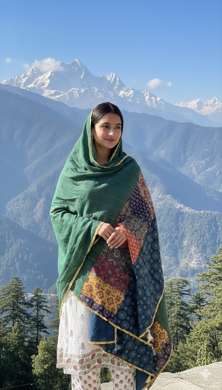 Ajarak Prints and Patch Work Dupatta