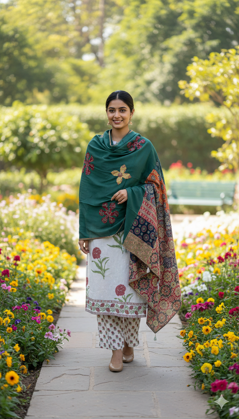 Ajarak Prints and Patch Work Dupatta