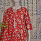 Red Digital Floral Cotton Kurti Set with Dupatta & Pant
