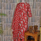 Red Digital Floral Cotton Kurti Set with Dupatta & Pant