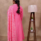 Pink Cotton 3-Piece Set for Women with Floral Print