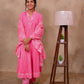 Pink Cotton 3-Piece Set for Women with Floral Print