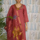 Onion Pink Silk Cotton Kurti Set with Pearl & Zari Detailing