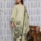 Grey Cotton Kurti Set with Bead Work & Digital Print Dupatta