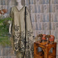 Grey Cotton Kurti Set with Bead Work & Digital Print Dupatta