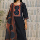 Blue Cotton Kurti with Ajarakh Print in Yoke & Sleeves