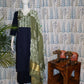 Blue-Green Cotton Kurti Set with Embroidery & Mul Dupatta – 3PC