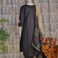 Black Cotton 3-Piece Set with Mirror Work