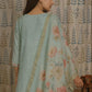 Light Blue Jute Cotton Kurti Set with Embroidery & Dupatta
