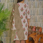 Pink Cotton Kurti Set with Floral Print & Lace Work – 3PC