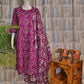 Magenta Cotton Kurti Set with Mul Dupatta – 3 Piece Set