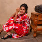 Cotton Ikkat Print Co-Ord Set for Women with Straight Cut Pants