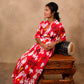 Cotton Ikkat Print Co-Ord Set for Women with Straight Cut Pants
