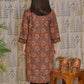 Red Cotton Kurti with Kalamkari Print