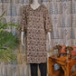 Grey Cotton Kurti with Bagru Print