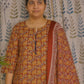 Maroon Cotton Kurti Set with Printed Dupatta – 3 Piece Set