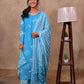 Sky Blue Cotton 3-Piece Set for Women with Bandhani Print & Sequin Work