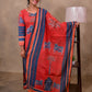 Red Cotton 3-Piece Set for Women with Nandhi Print Dupatta