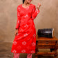 Orange Cotton 3-Piece Set for Women with Bandhani Print & Sequin Work