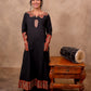 Black Cotton 3-Piece Set for Women with Ajrak Print & Patch Work