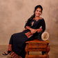 Black Cotton 3-Piece Set for Women with Ajrak Print & Patch Work