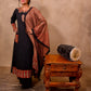 Black Cotton 3-Piece Set for Women with Ajrak Print & Patch Work