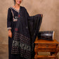 Black Cotton 3-Piece Set for Women with Mirror