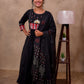 Black Cotton 3-Piece Set for Women with Kantha & Embroidery Work