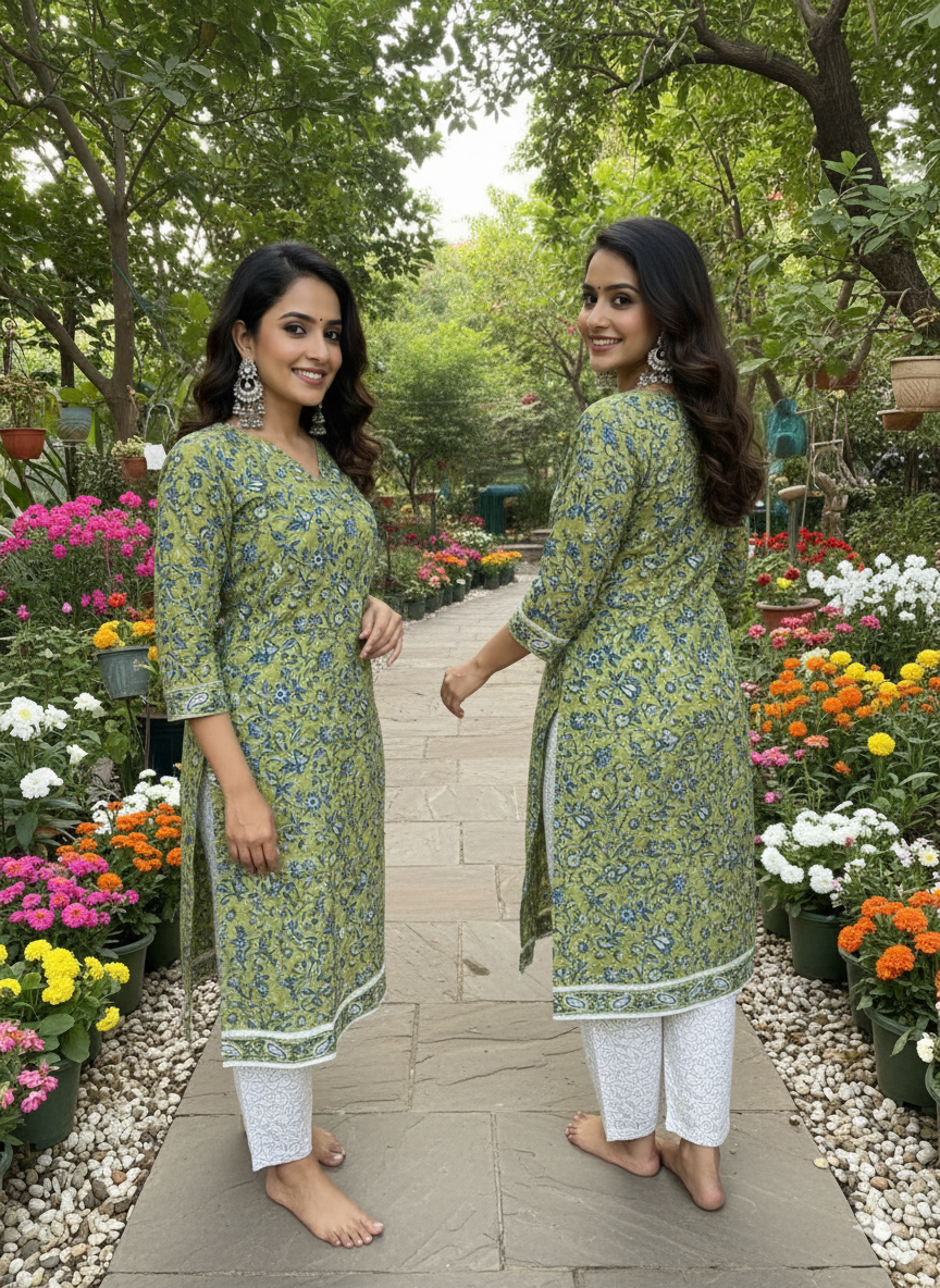 Premium Cotton 3-Piece Set for Women with Elegant Small Flower Print and Printed design in Soft Fabric Dupatta
