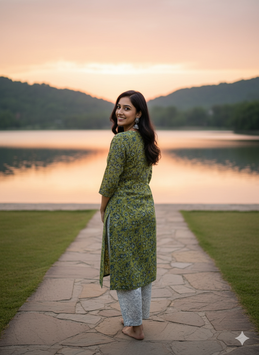 Premium Cotton 3-Piece Set for Women with Elegant Small Flower Print and Printed design in Soft Fabric Dupatta