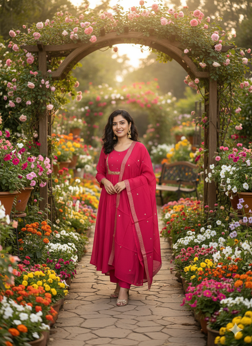 Party Wear 3-Piece Set in Pearl & Thread Work in Yoke & Sleeve. It comes with Chumiki Work as border in Dupatta.