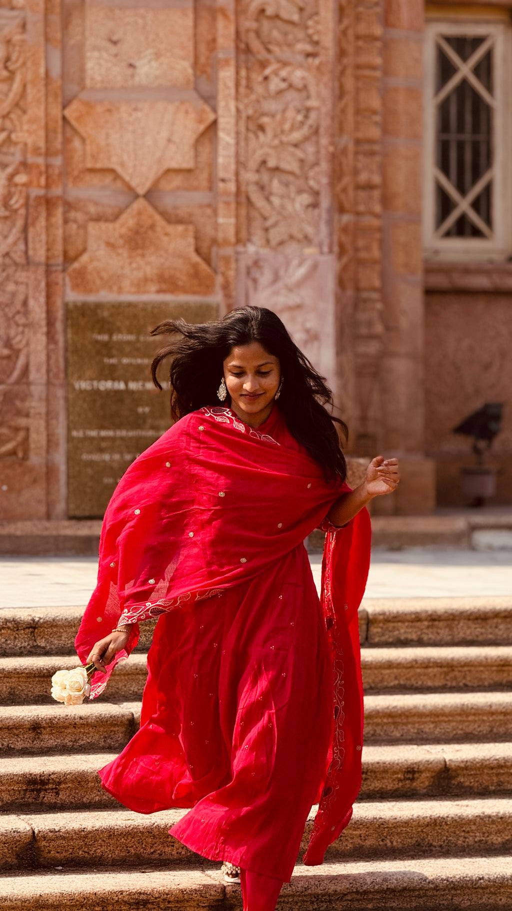Function Wear 3-Piece Set in Leaf Embroidary design in Yoke & Sleeve. It comes with similar design in Dupatta.