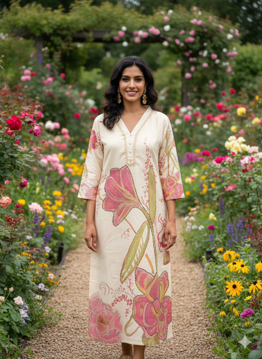 Function Wear 3-Piece Set in Shining Ivory Color with Elegant Printed Design & Lace Work and Matching Printed Design Dupatta