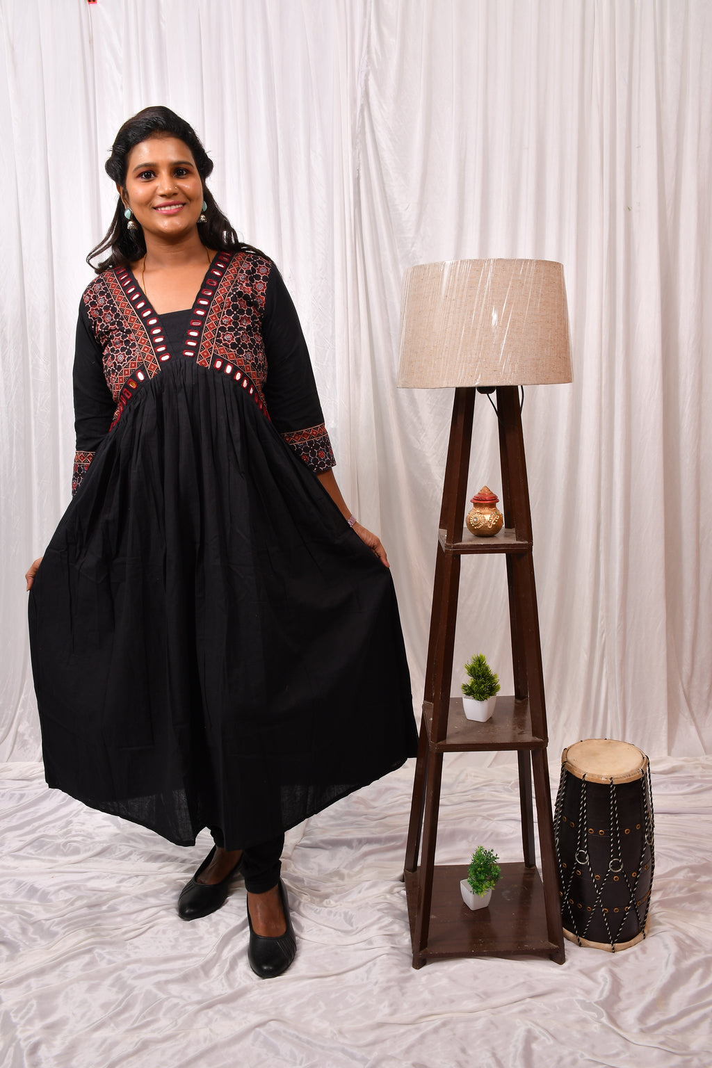 Cotton Kurthi in Aalia Cut with Beautiful Design and Mirror Work