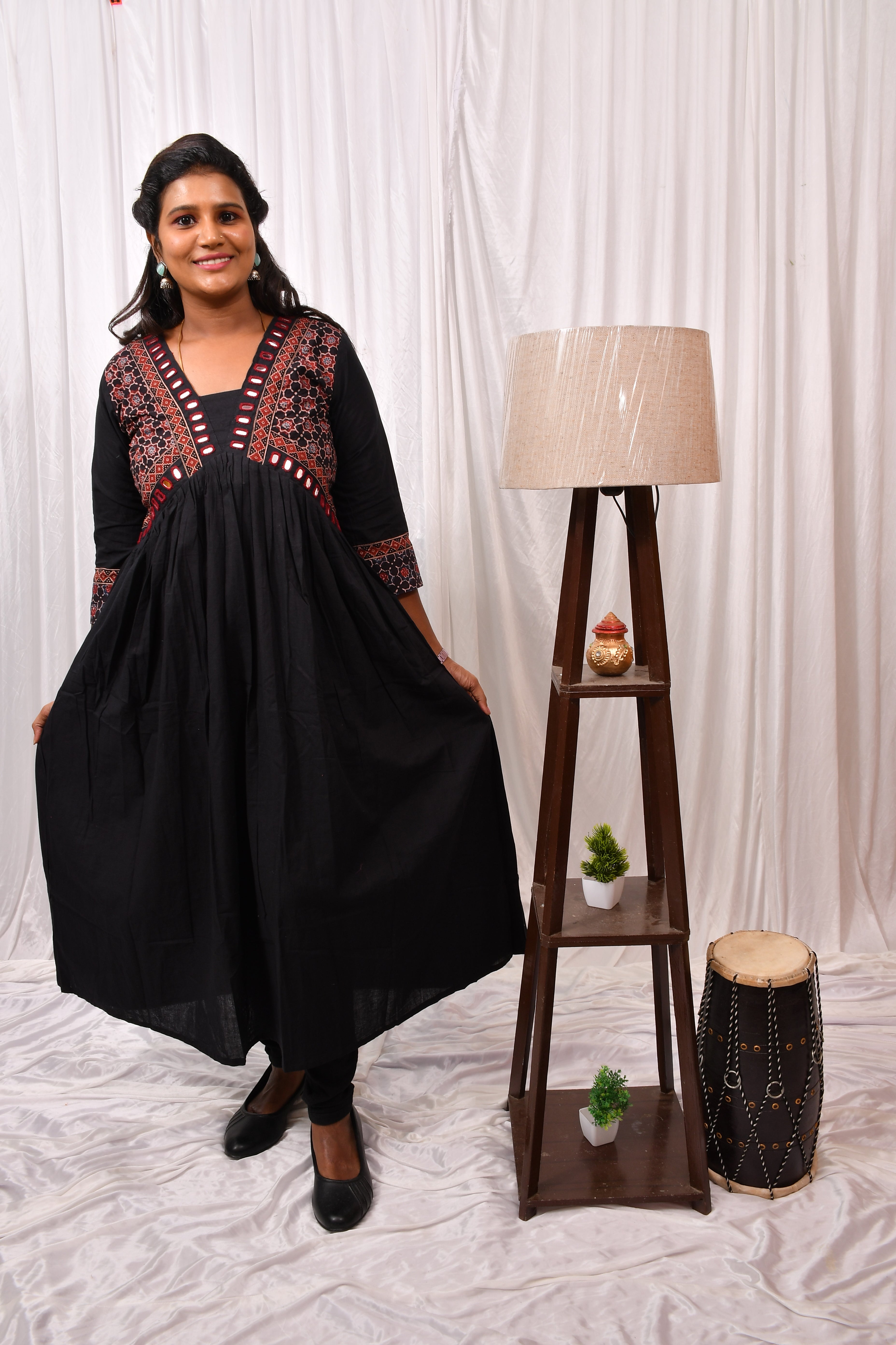 Cotton Kurthi in Aalia Cut with Beautiful Design and Mirror Work