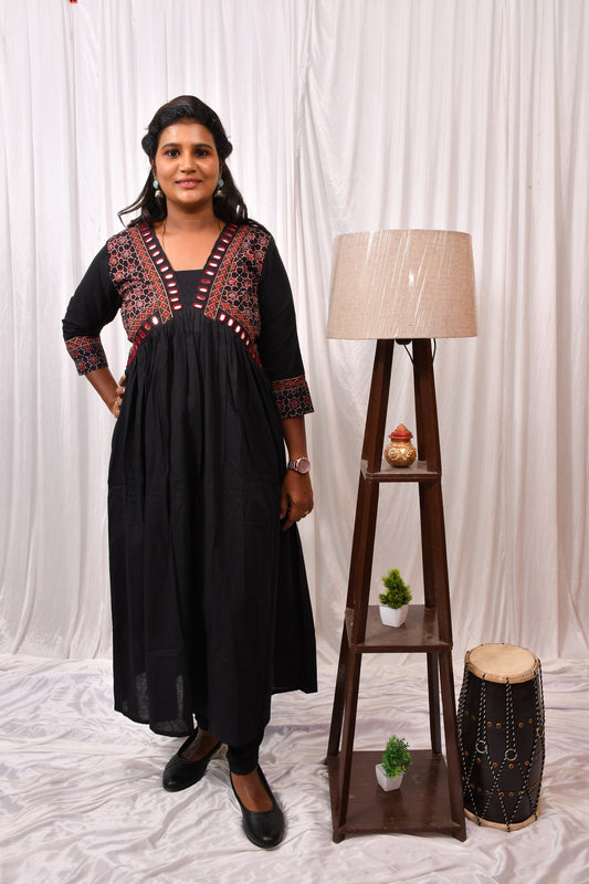 Cotton Kurthi in Aalia Cut with Beautiful Design and Mirror Work