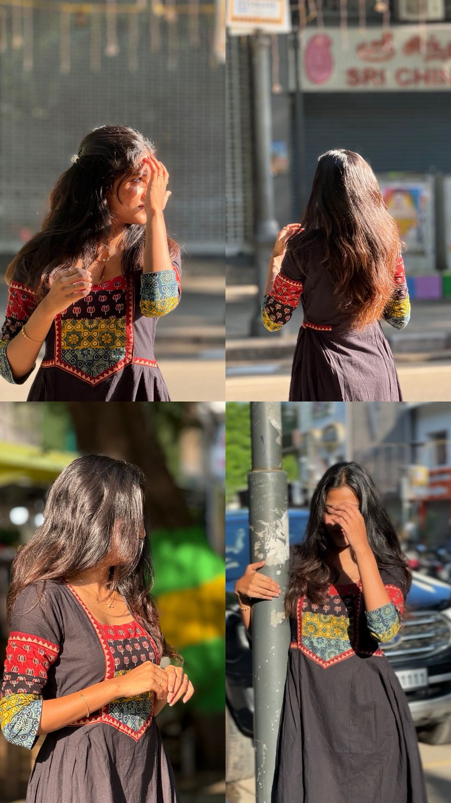 Beautiful Cotton Kurthi with Ajarak Print in Yoke & Sleeve