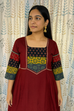 Beautiful Cotton Kurthi with Ajarak Prints in Yoke & Sleeves