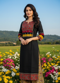 Beautiful Cotton Kurthi with Ajarak Prints in Yoke and in Sleeve Code-209