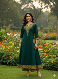 Beautiful Cotton Kurthi with V-Shaped Ajarak Prints in Yoke and in Sleeve Code-210