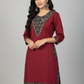 Beautiful Cotton Kurthi with V-Shaped Ajarak Prints in Yoke and in Sleeve Code-212