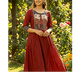 Beautiful Cotton Kurthi in Frock Pattern with Ajarak Print in Yoke & Sleeve