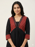 Beautiful Cotton Aliya Cut Kurthi with Block Prints and Mirror Work - Design Code 236