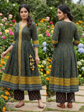 Cotton Anarkali Kurti Top with FLoral Design - Code UT00270