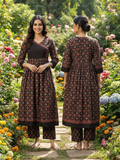 Cotton Anarkali Kurti Top with FLoral Design - Code UT00273