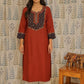 Ethnic maroon kurti in breathable cotton with traditional styling