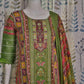 Elegant green cotton slub kurti set with ethnic style