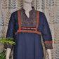 Comfortable and stylish blue khadi kurti for casual ethnic wear