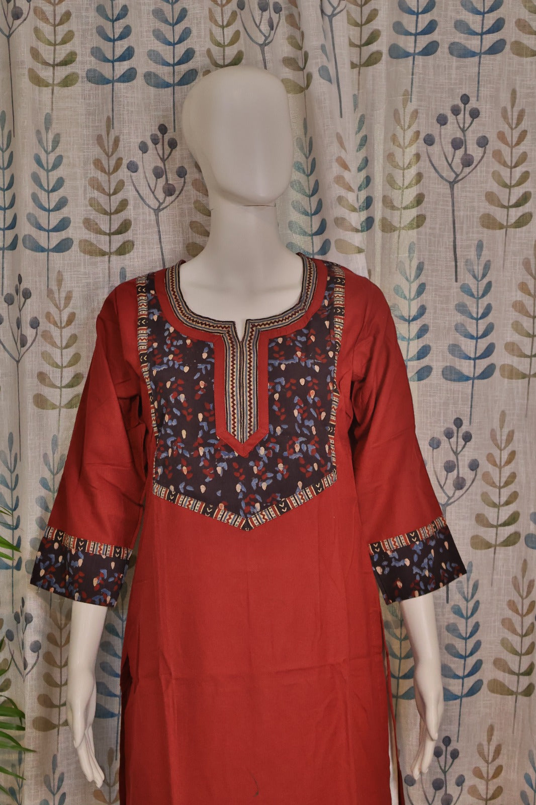 Elegant maroon cotton kurti ideal for office wear and daily use